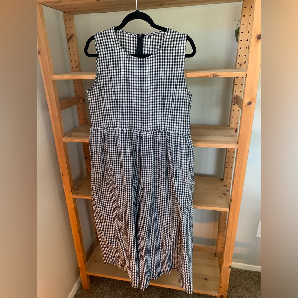 X-Large black and white gingham jumpsuit. Lightly worn. Farm-girl chic.